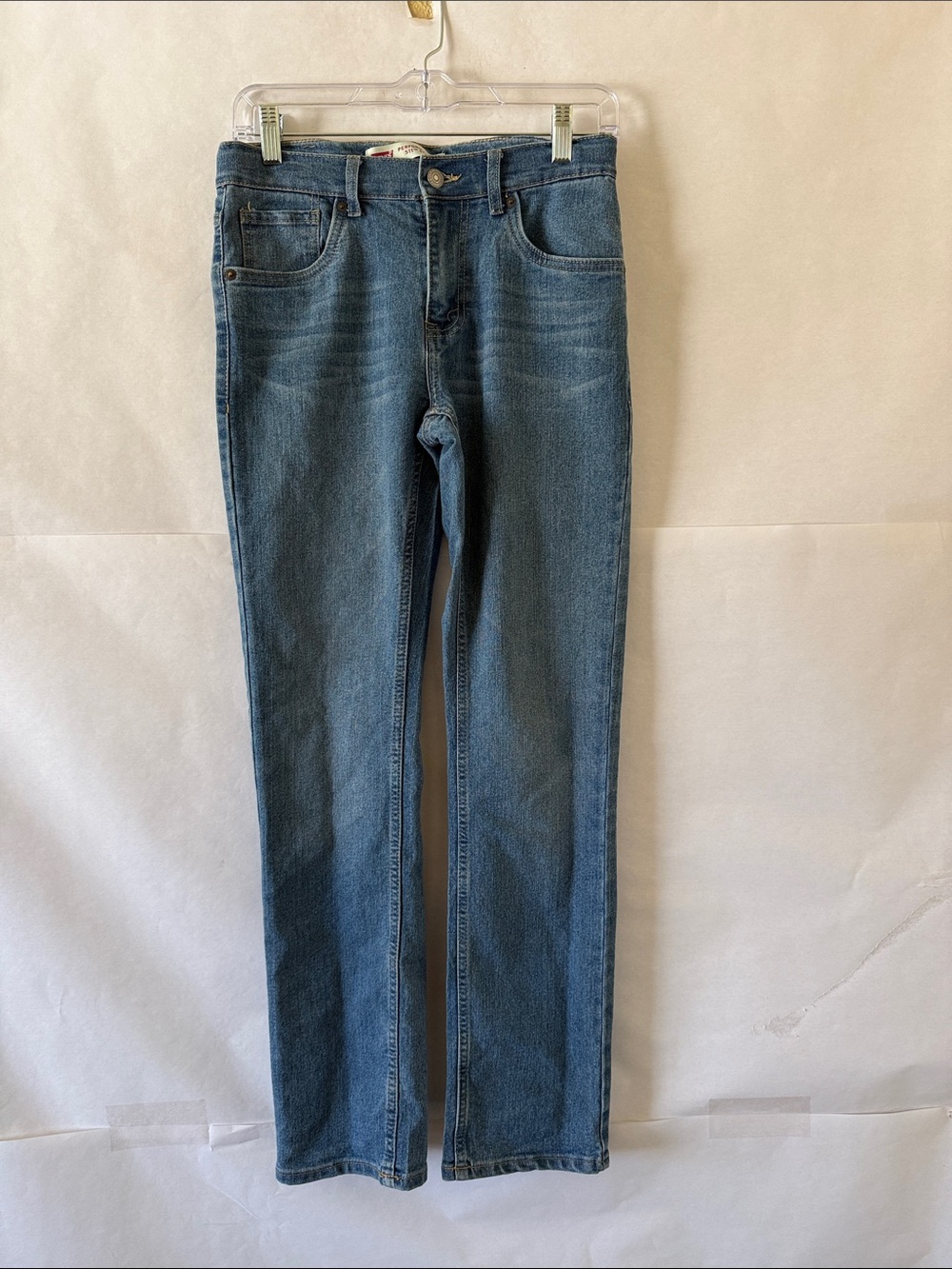 Levi's 511 Slim Straight Boys Jeans Sz 16 Reg Light Wash Denim Adjustable Waist